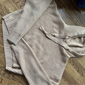 Cozy Beige Knit Hoodie Sweater, H&M